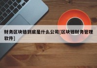 财务区块链到底是什么公司[区块链财务管理软件]